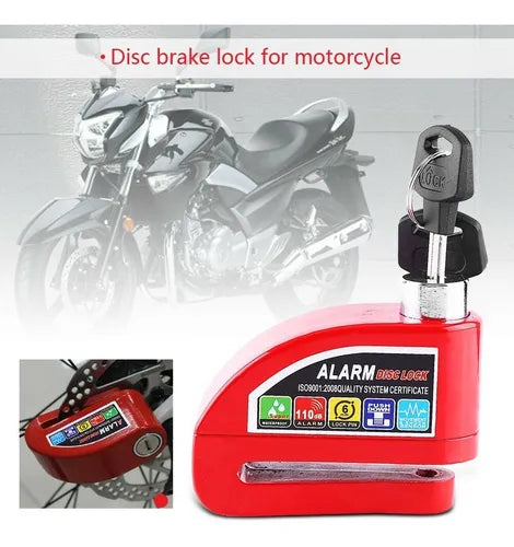 CANDADO DISCO LLAVE MOTO ALARMA