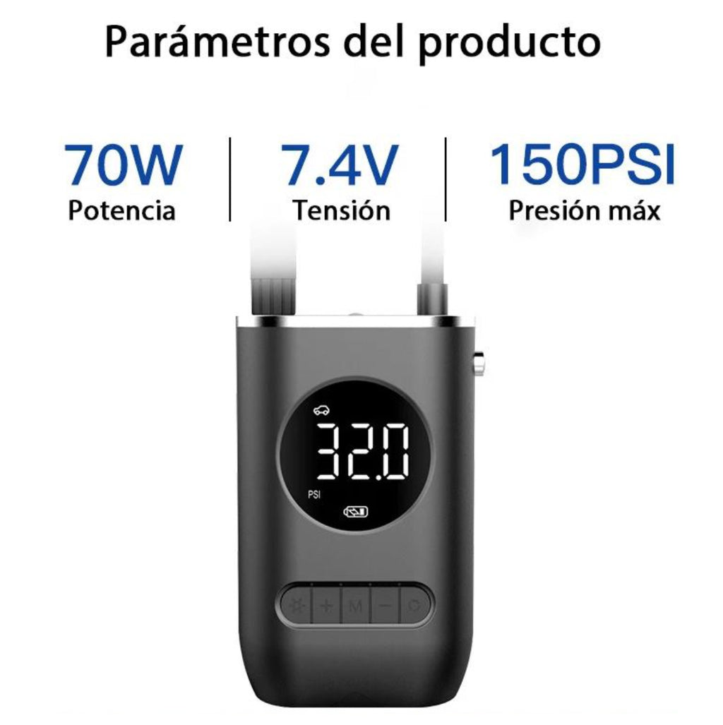 Compresor Inflador Llantas Recargable