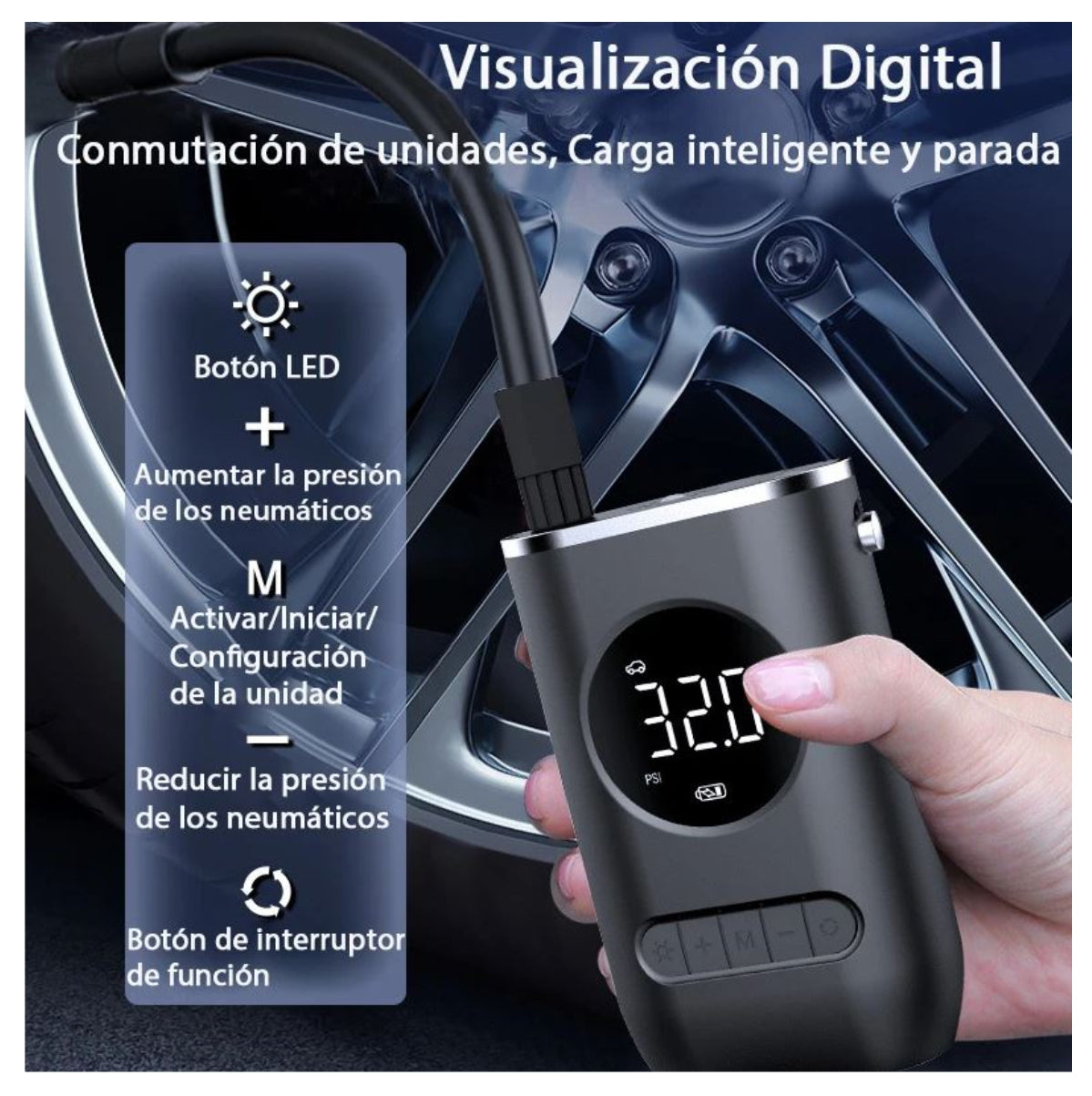 Compresor Inflador Llantas Recargable