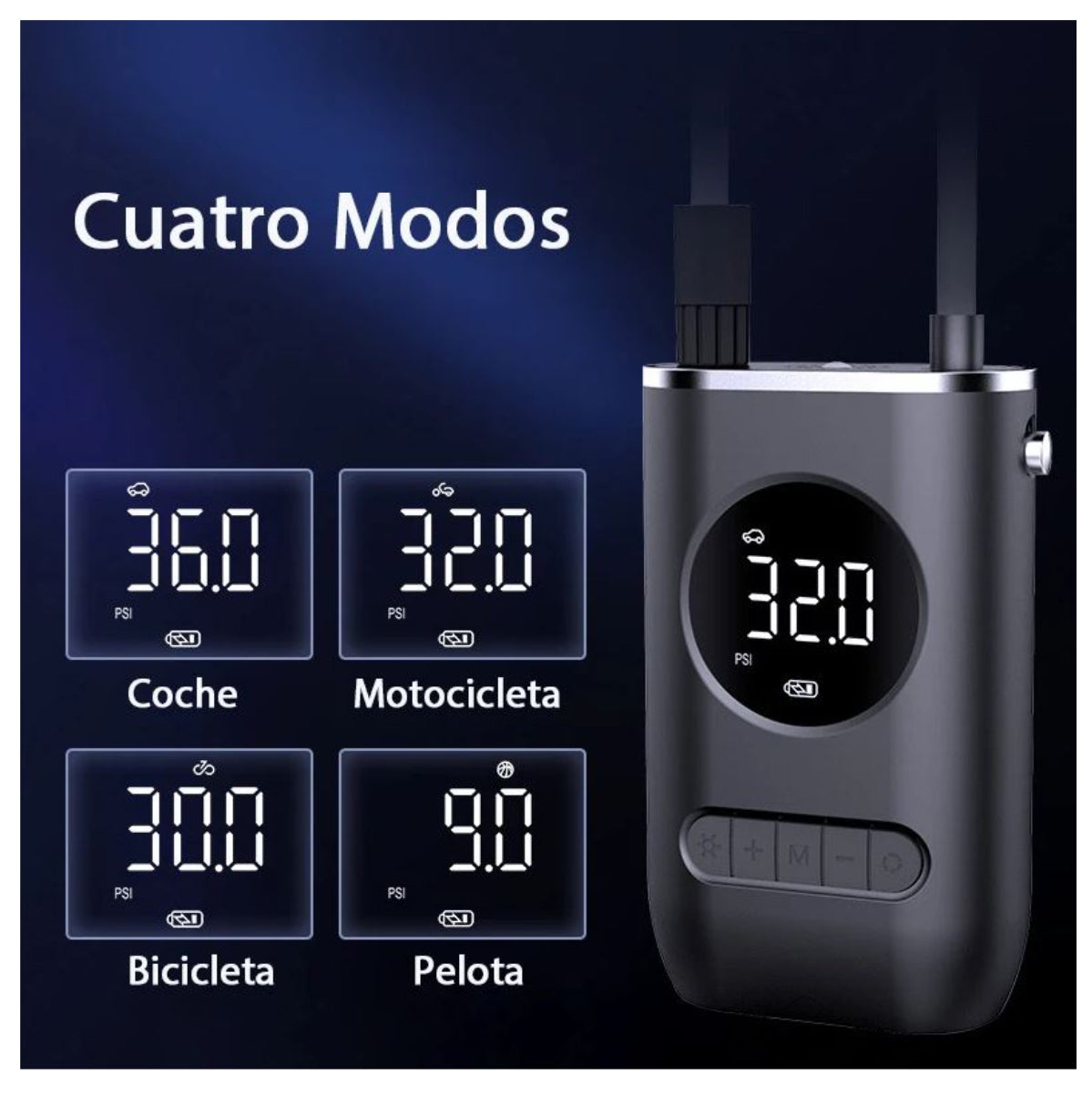 Compresor Inflador Llantas Recargable