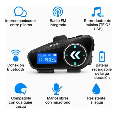 Intercomunicador Para Casco Moto KR-M4