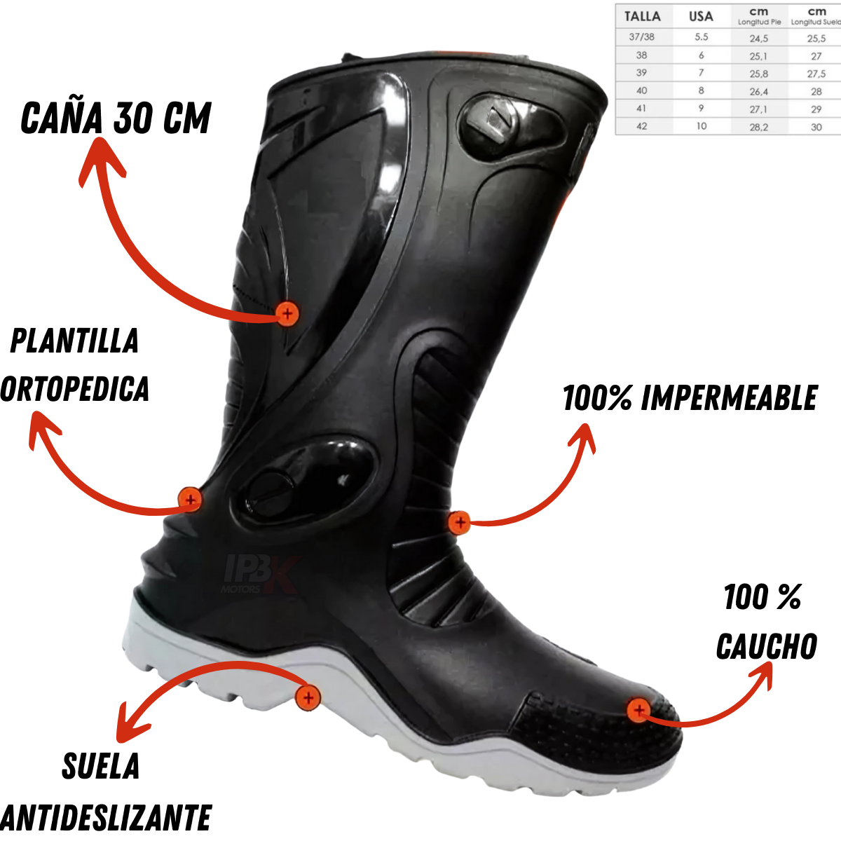 Botas de Motociclista Impermeables PVC