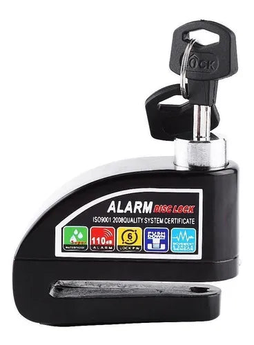 CANDADO DISCO LLAVE MOTO ALARMA