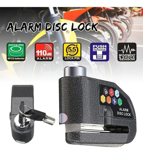 candado pequeño alarma disco moto