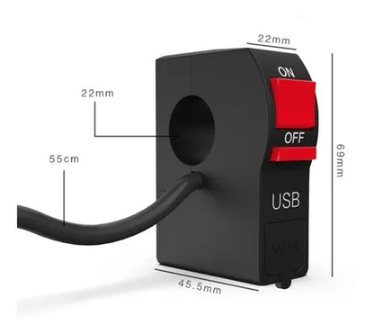 CARGADOR UNIVERSAL PARA MOTO USB