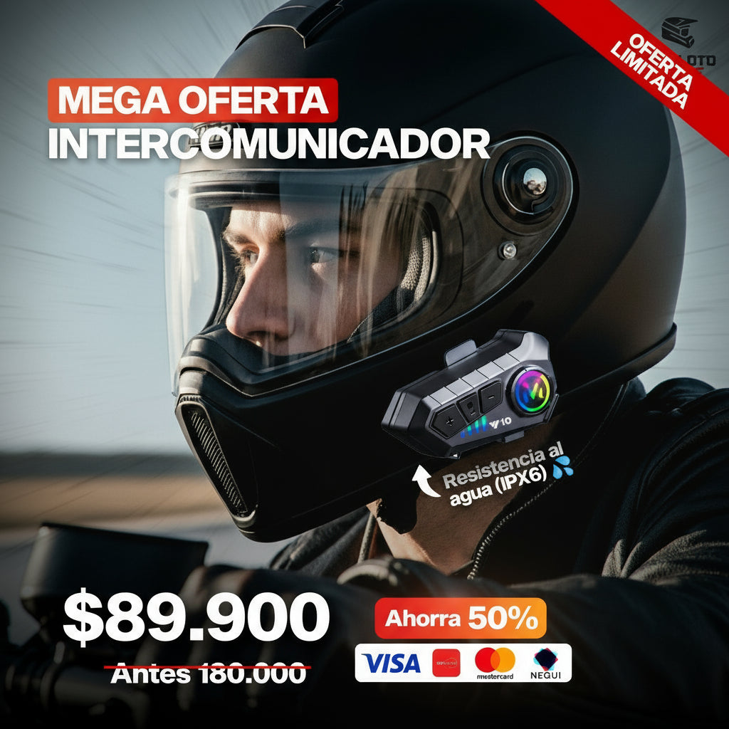 Intercomunicador para motocicleta Y10 | A prueba de agua y polvo