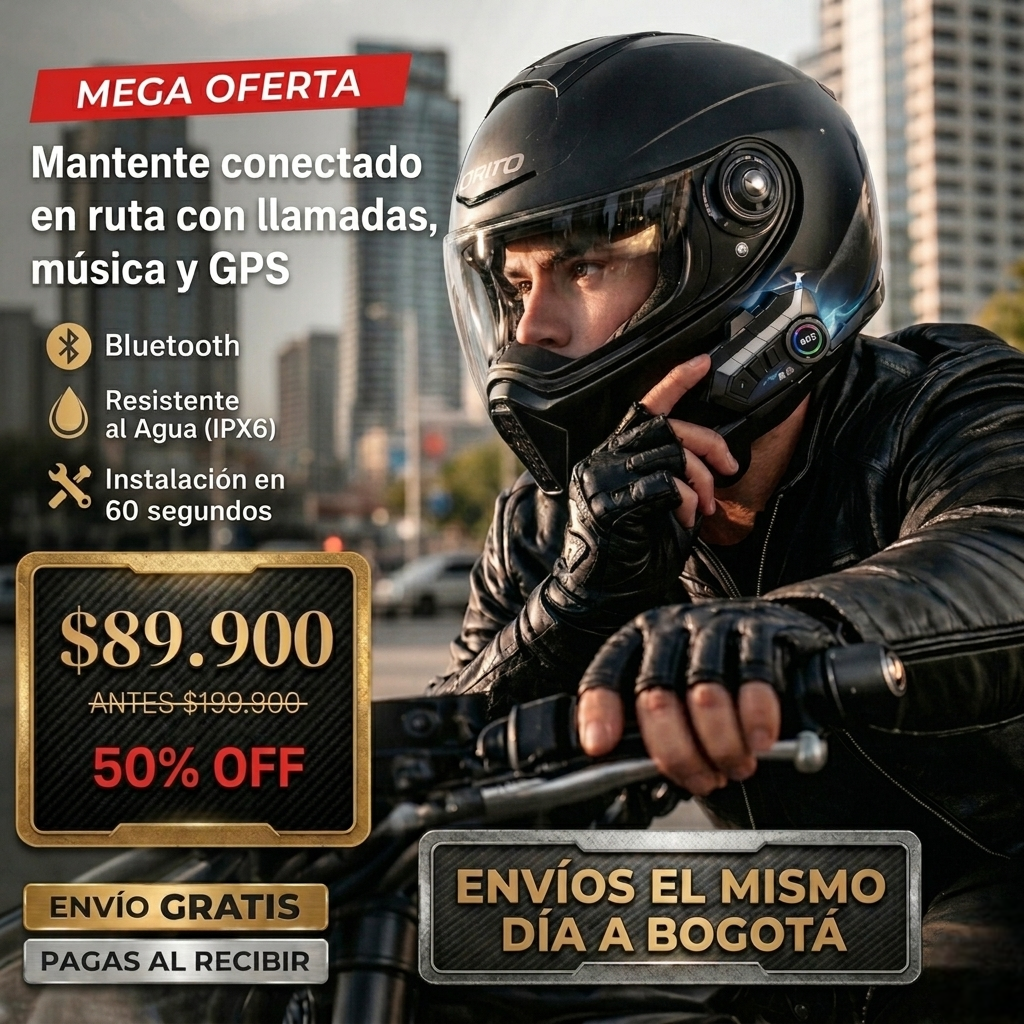 Intercomunicador Y10 , Llamadas, Música para Moto GPS sin Soltar el Manubrio  (PASAMONTAÑAS GRATIS)