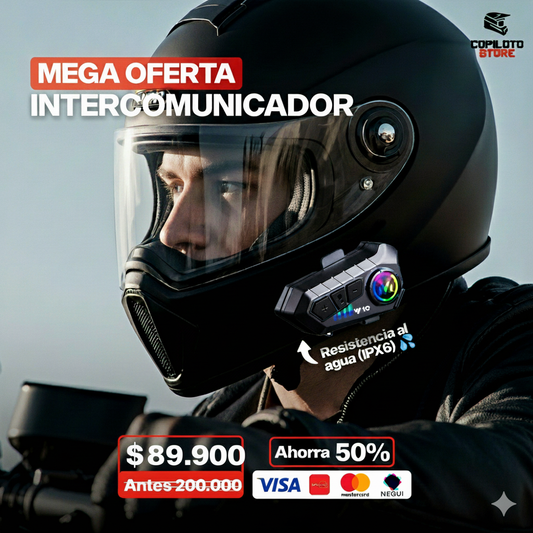 Intercomunicador V10 para Moto – Llamadas, Música y GPS sin Soltar el Manubrio 🚀🎧